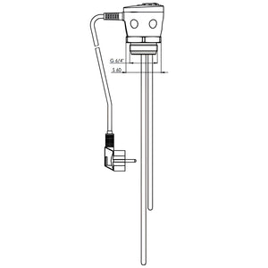 Immersionsheizer mit Thermostat und Stromkabel für Brauchwasserspeicher 150 L mit Incoloy 825 Heizstab