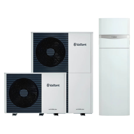 Vaillant Wärmepumpe aroTherm plus mit Wasserspeicher und Unitower.
