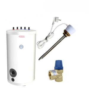 Weißer Brauchwasserspeicher 180 L mit Zubehör und 3 kW Heizstab