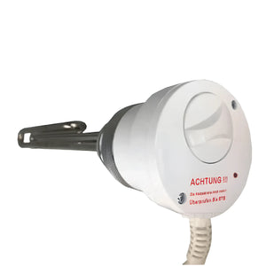 Weiße elektrische Handtuchheizung mit Metallelement für den Trinkwasserspeicher 150 Liter mit große magnesiumanode