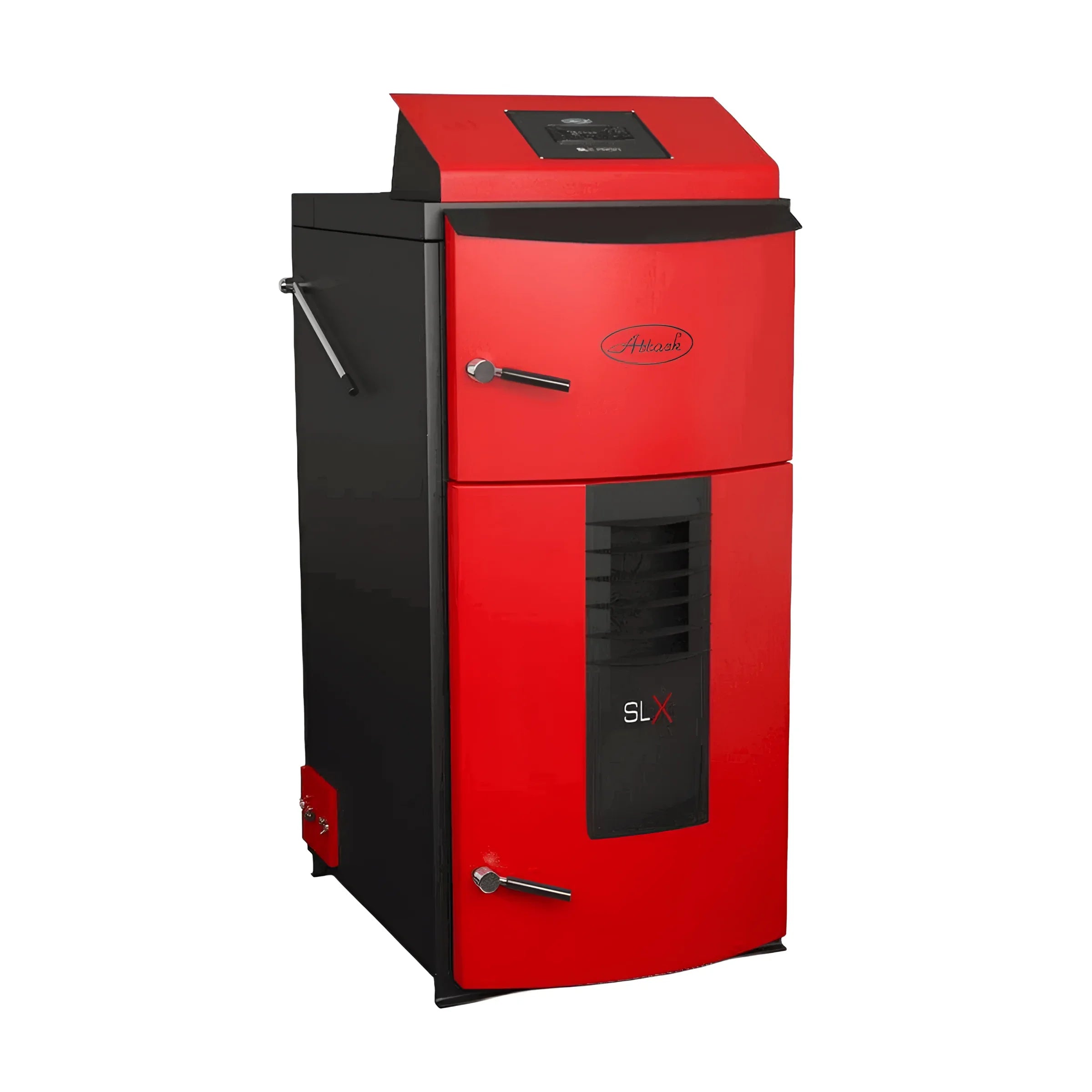 Roter und schwarzer Heizkessel Holzvergaserkessel Attack SLX Profi 30 kW