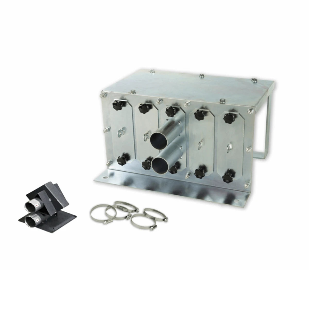 Zubehör 🛠️ für Holzpelletlagerung: Aluminium-Behälter mit Anschlüssen und Ringen, ideal für Ihre 🏡 Bedürfnisse.