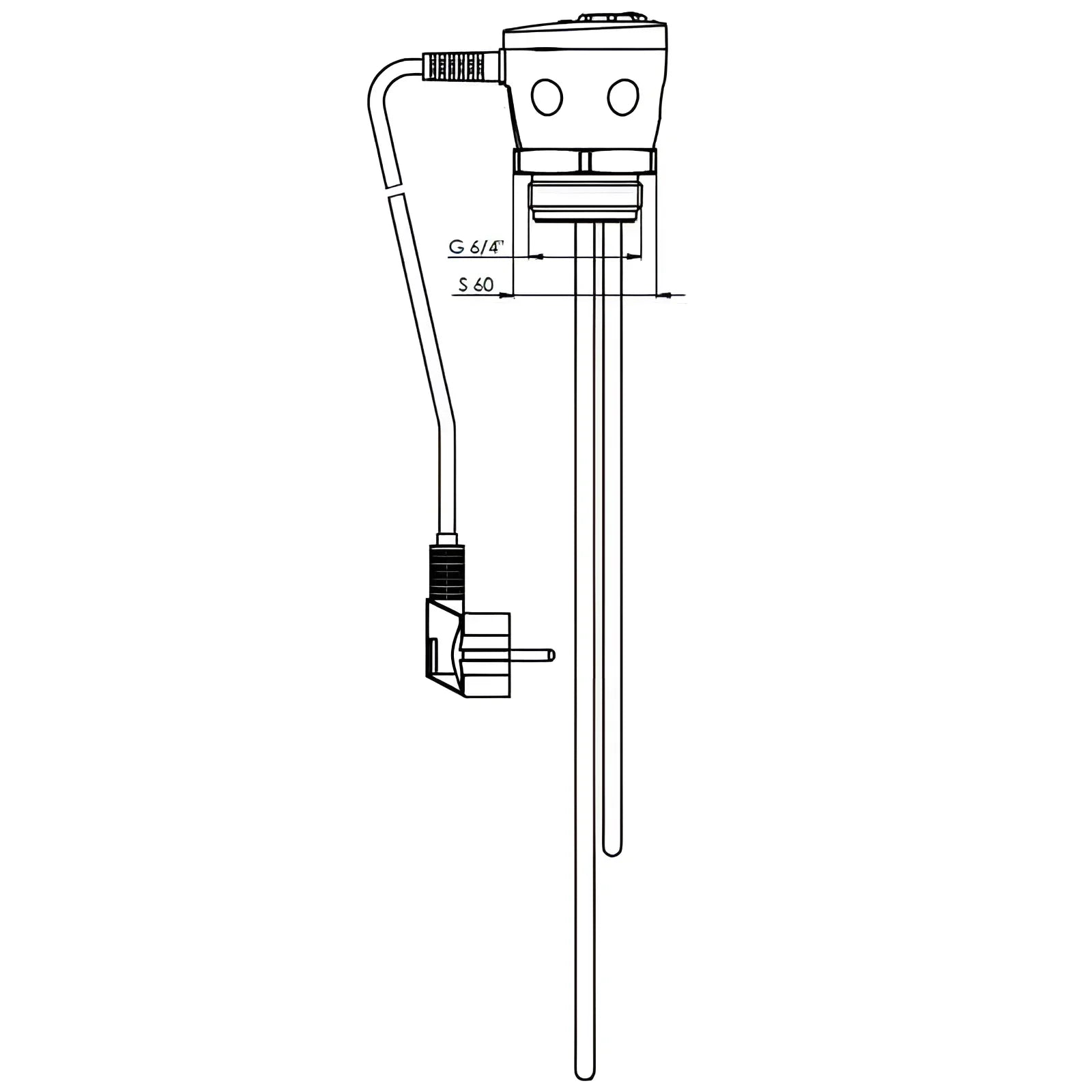 Immersionsheizer mit Thermostat und Stromkabel für Brauchwasserspeicher 150 L mit Incoloy 825 Heizstab