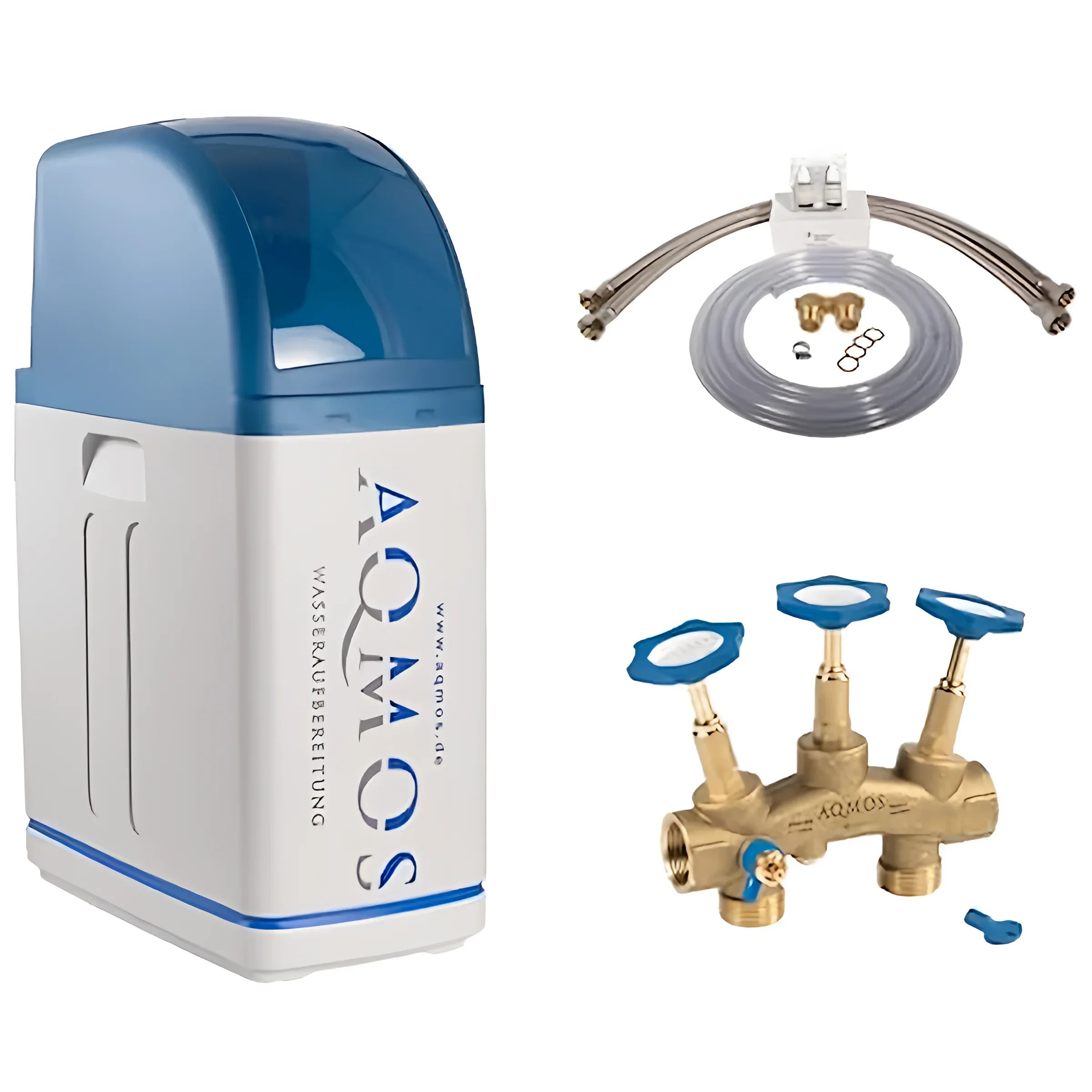 Aqmos Wasserenthärtungsanlage R2D2-48 💧 mit Anschluss-Set 🔧 für effektive Kalkreduzierung in Haushalten 🏠.
