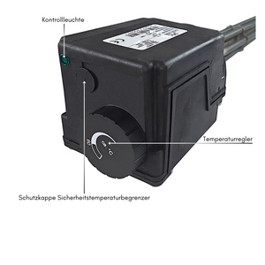 Schwarzer Temperatursteuerungs-Box für Heizstab Heizpatrone 12 kW AG 1 ½