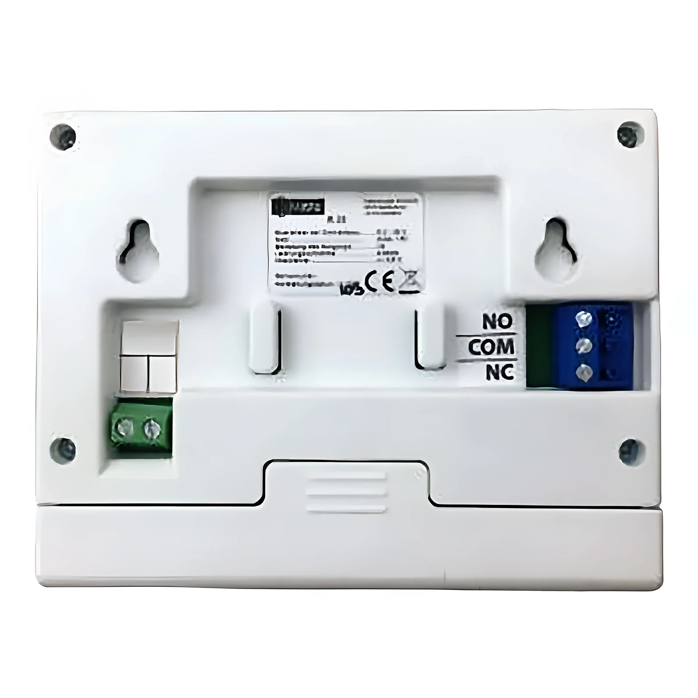 Weiße elektronische Steuerbox mit Anschlüssen für Zimmerregler Master und Wochensteuerung