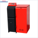 Rote und schwarze Heizungsanlage Thermoflux Pelling 35/150 mit Hygienespeicher