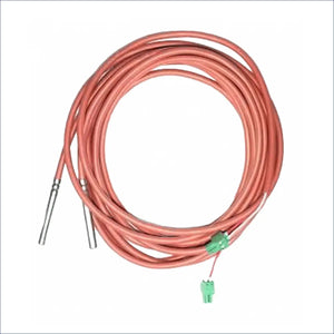 Coiled orange Kabel mit metallsonden und grünen Anschlüssen für Kessel Attack SLX-Lambda