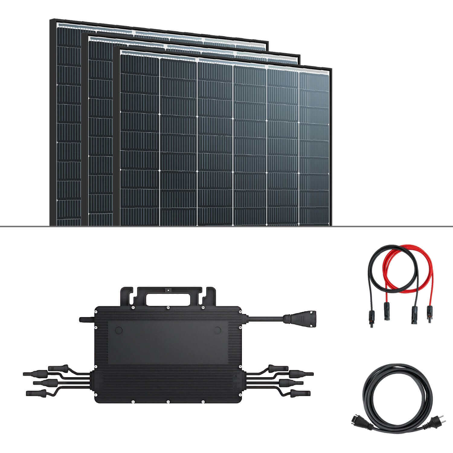 Solar-Paneel-Kit für 1680Wp Balkonkraftwerk auf einem Balkon installiert