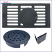 Schwarze Metallablaufabdeckung für Thermoflux Pelling 25/135 mit Hygienespeicher