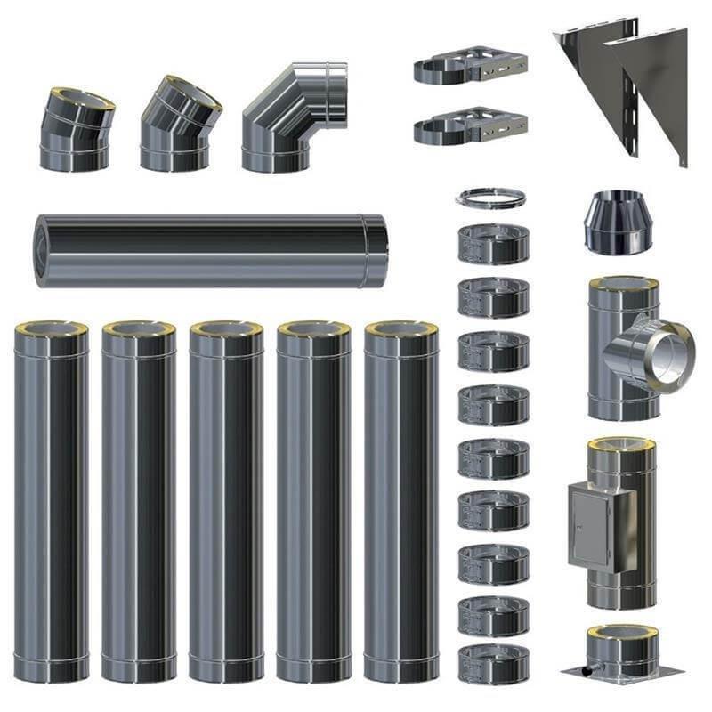 Edelstahlschornstein - doppelwandig.