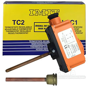 Orange und schwarze Regelthermostat inkl mit Kupfer-Sonde für automatische Temperaturregelung