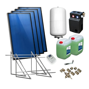 Solarthermische Systemkomponenten mit Solarregler Logo PWM für Flachkollektoren AMX2