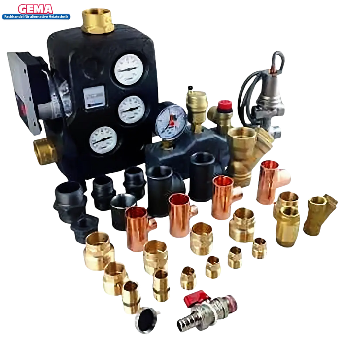 Assorted plumbing fittings and components for Thermoflux Pelling 25/230 mit Hygienespeicher mit 1 WT