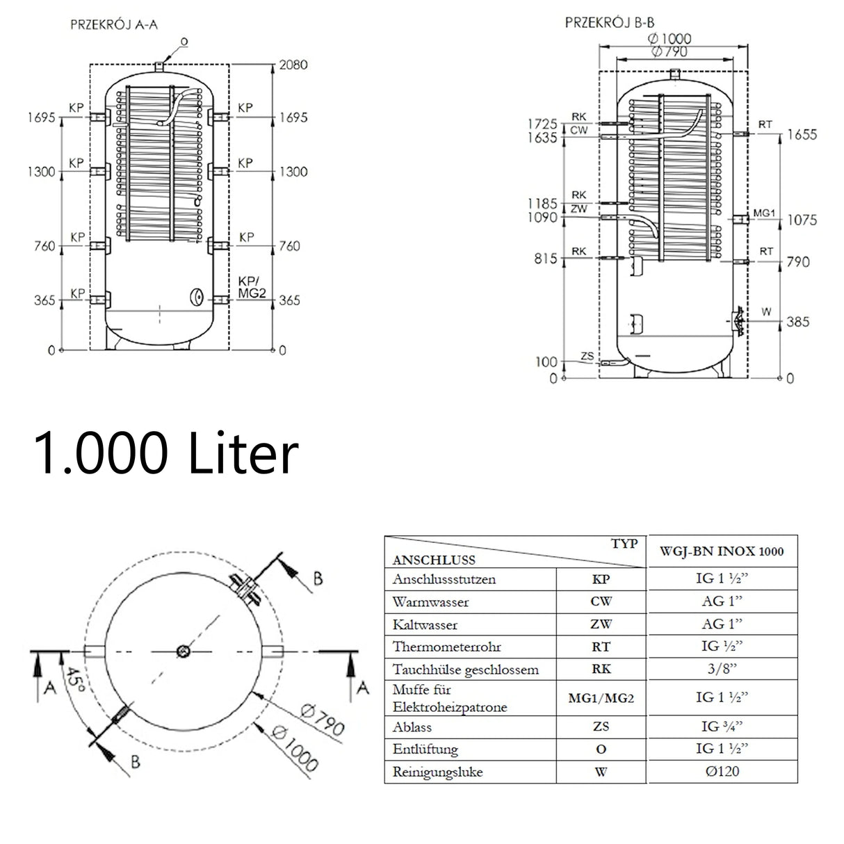 Hygiene memory without solar register with a insulation