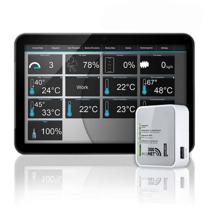 ecoNET 300 Internet-Modul & Steuerung 💻 für Heizungsmanagement 🌡️, smart und bequem über App oder Browser.