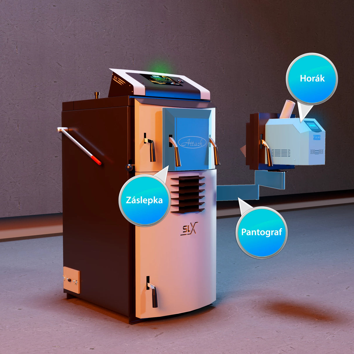 Kocioł wielofunkcyjny Attack SLX 35 kW - drewno i pellet - wydajny & Wszechstronny