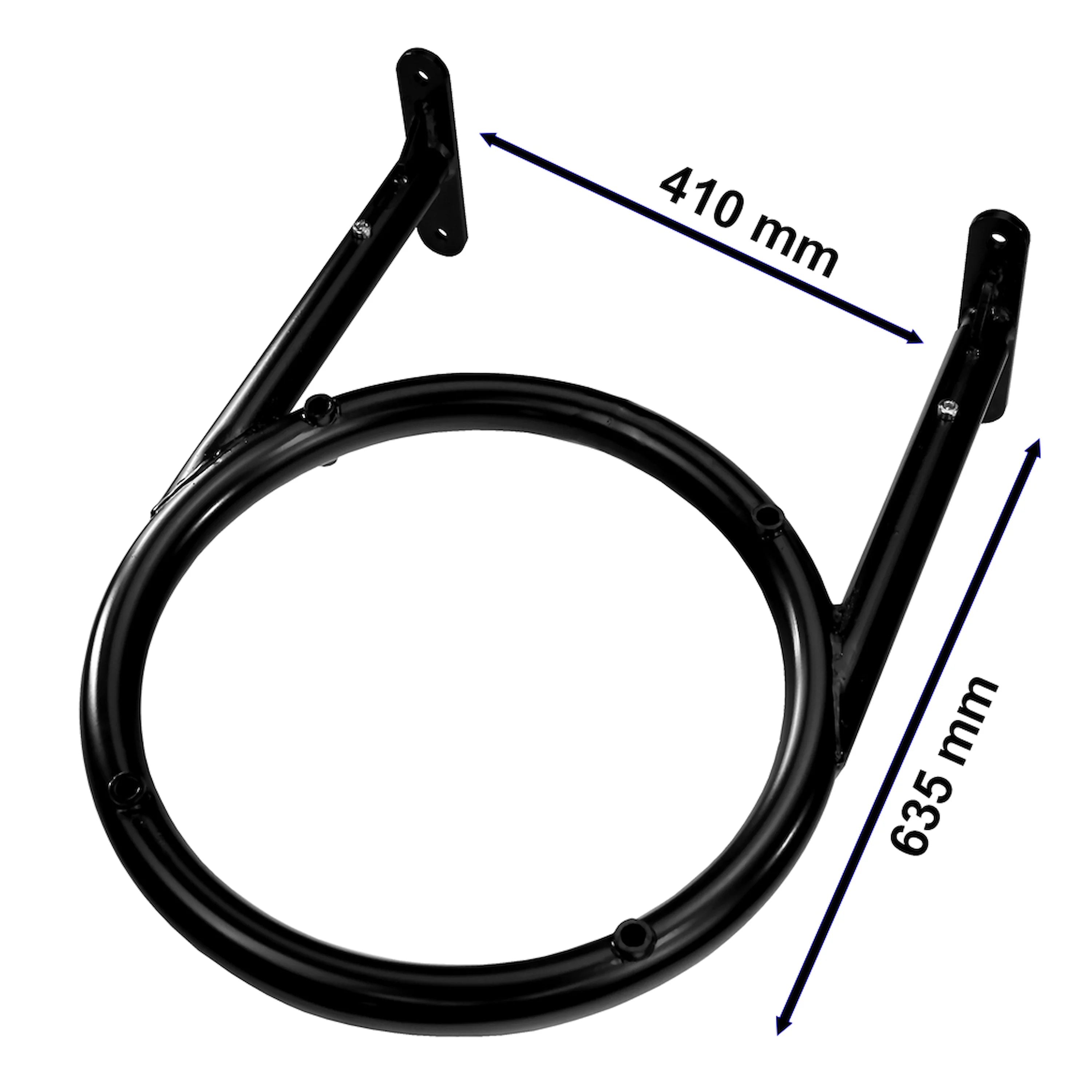 Schwarze Metall-Wandhalterung für DROPS Wärmepumpen von Sunex mit Befestigungsrahmen
