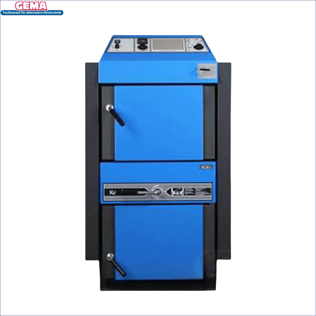 Brennstoff Kohle Atmos KC25S Kohlekessel in Blau und Schwarz für effiziente Verbrennung