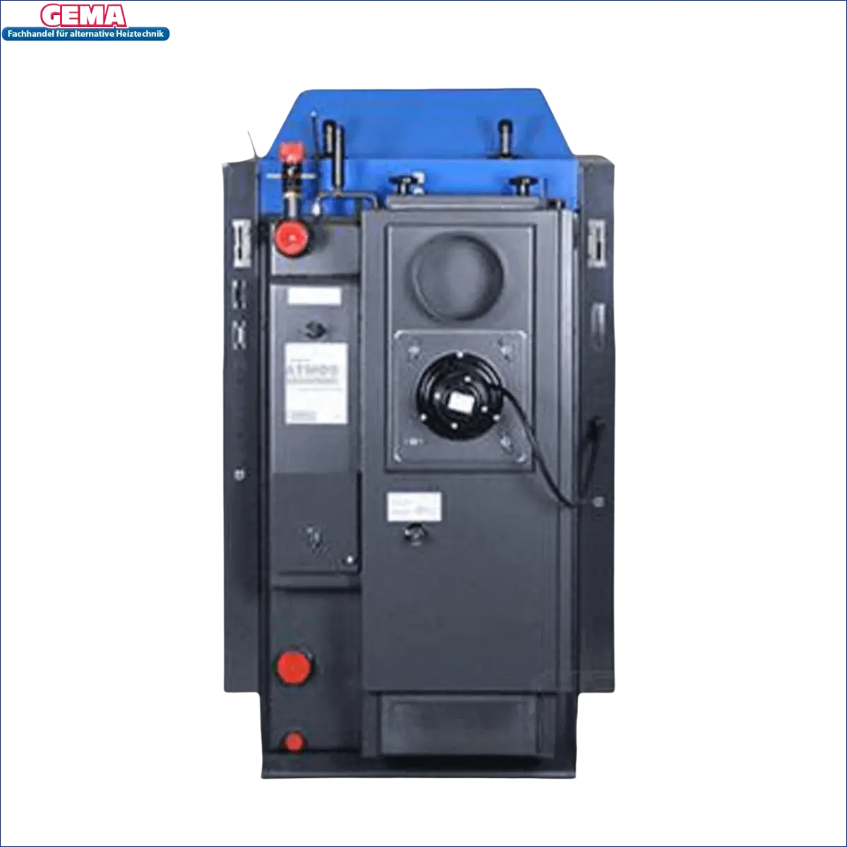 Blaue und graue Atmos KC25S Kohlekessel mit Brennstoff Kohle, effiziente Heizungsanlage