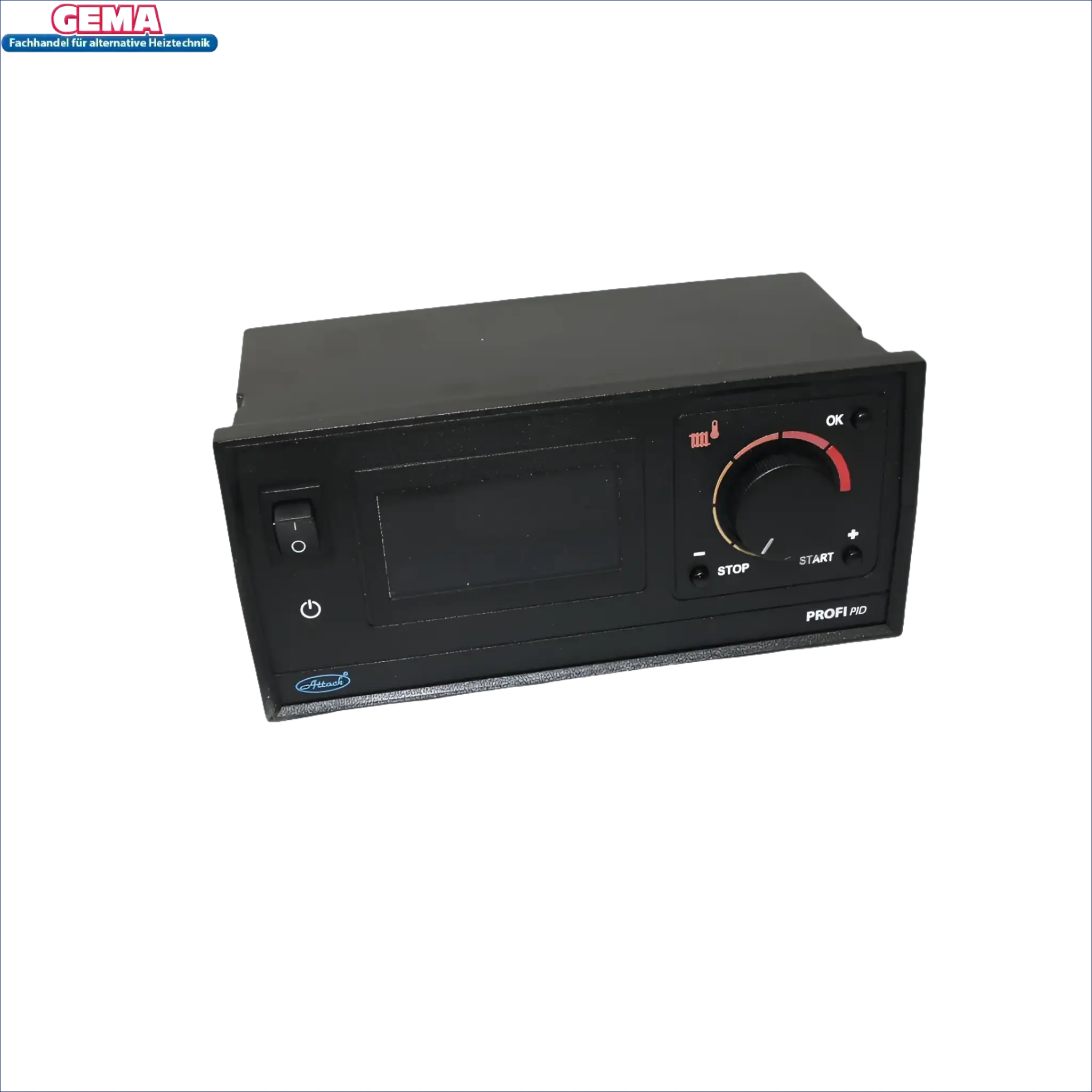 Schwarzes Kontrollpanel mit Knopf vom Attack Steuerelektronik RK-200