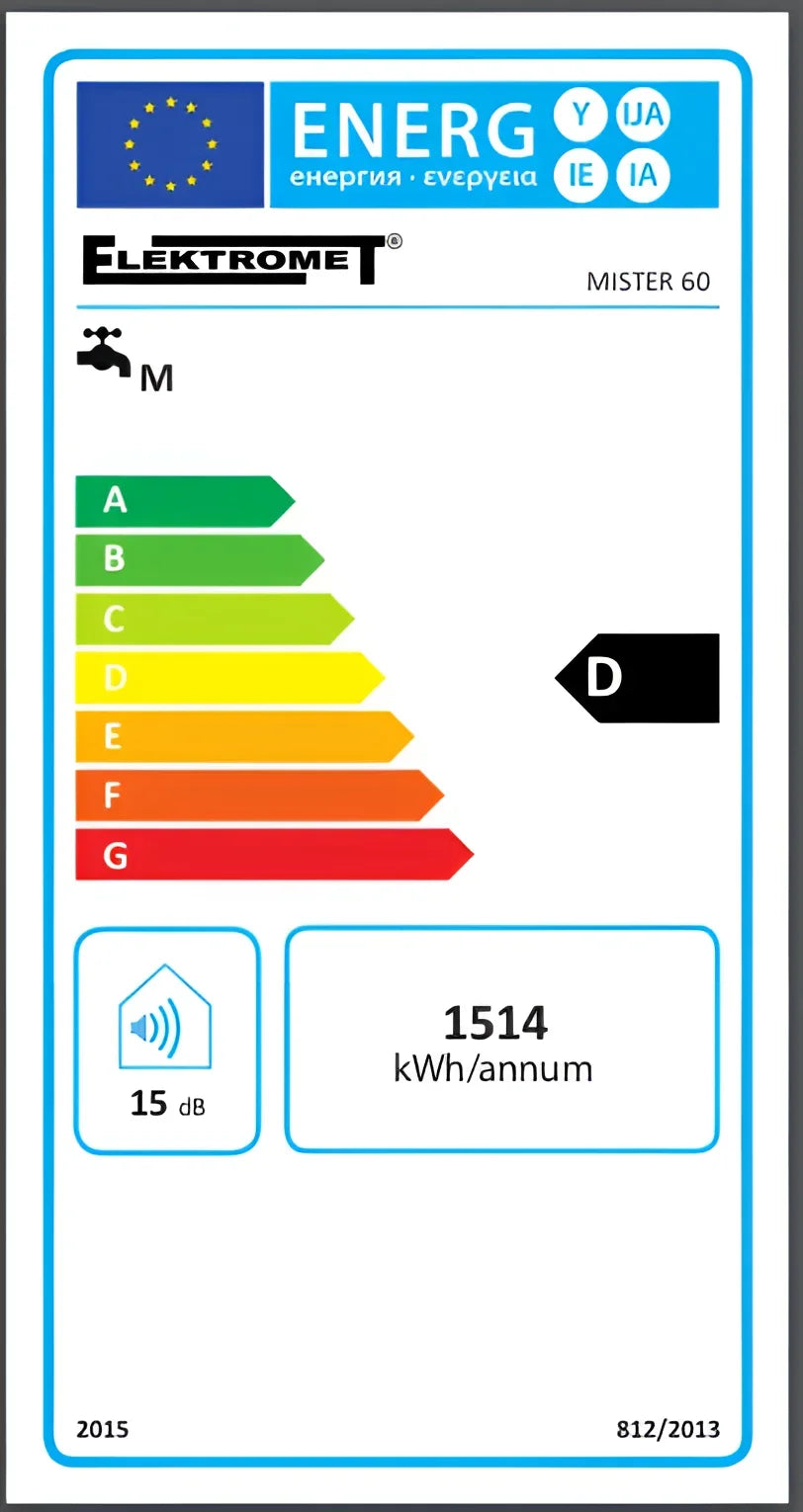 Energy efficiency label auf Elektrospeicher Warmwasserspeicher Elektroboiler für elektro hängespeicher brauchwasserspeicher