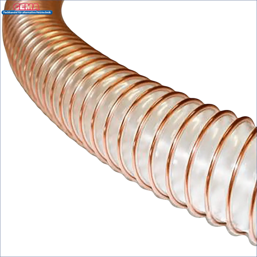 Flexible transparente Schlauch mit kupferfarbener Verstärkung für DEFRO Pelletschlauch