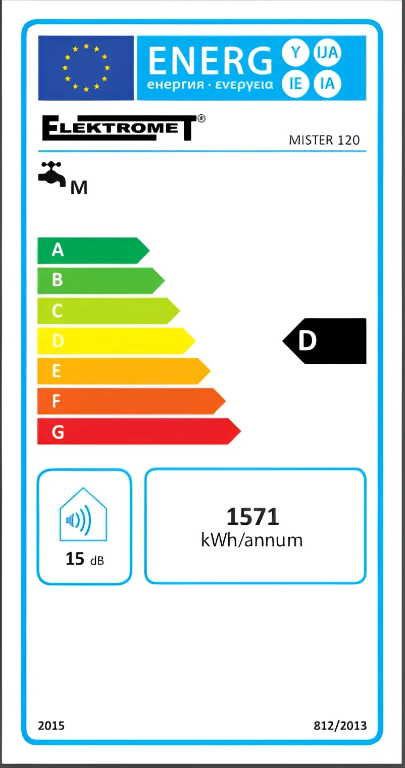 Energieeffizienzlabel für Elektrohängespeicher Brauchwasserspeicher auf Elektrospeicher Boiler