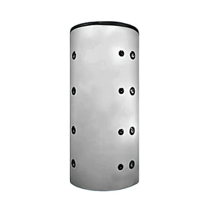 Cylindrischer Wasserspeicher mit mehreren Anschlüssen für Pelletkessel Thermoflux und Hygienespeicher