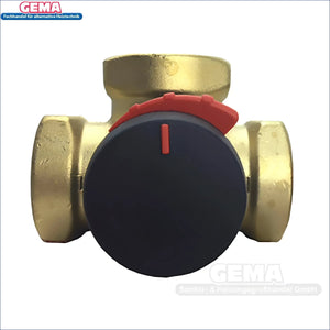 Brass valve mit schwarzen und roten Knöpfen für ESBE 3-Wegemischer VRG 131 in Heiz- und Boileranlagen