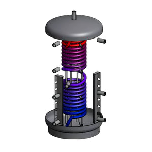 Coil-Wärmetauscher mit Temperaturgradient bei Thermoflux Pelling 25/230 mit Hygienespeicher