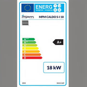 GEMA Shop Energieeffizienzlabel A+ für den MPM Caldo S-I 18 Holzvergaserkessel mit 18 kW Leistung