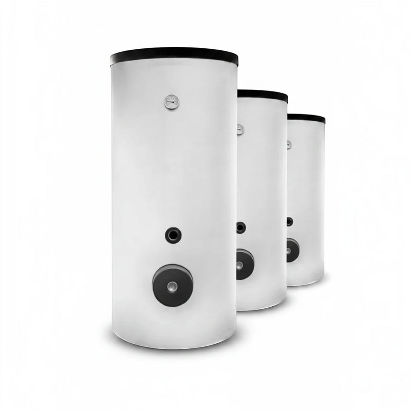 GEMA Shop Sunex Fish S16 Warmwasserspeicher mit zwei Wärmetauschern in weißem Design für effiziente Heizsysteme