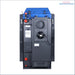 Blaue und graue Industrie-Dampfkessel Atmos KC45S mit Holz- und Kohlevergasung