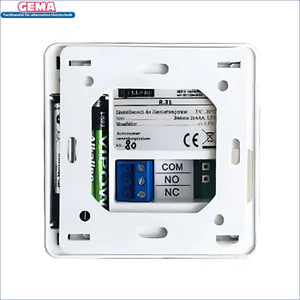 Weiße Thermostat-Backplate mit Batteriefach und Anschlussklemmen, elektronischer raumtemperaturregler für ein angenehmes raumklima