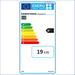 Energieeffizienzlabel für Heizgerät Silberner Industrieofen und Heizkessel für Heim und Garten