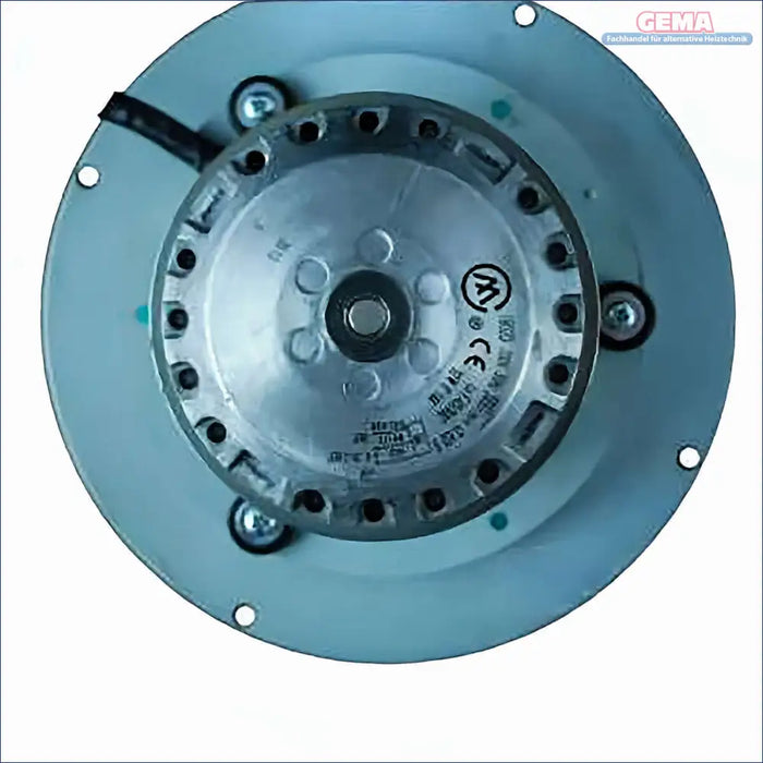 Silberner Elektromotor für Pelletkessel Abgasgebläse Thermoflux Pelling Eco