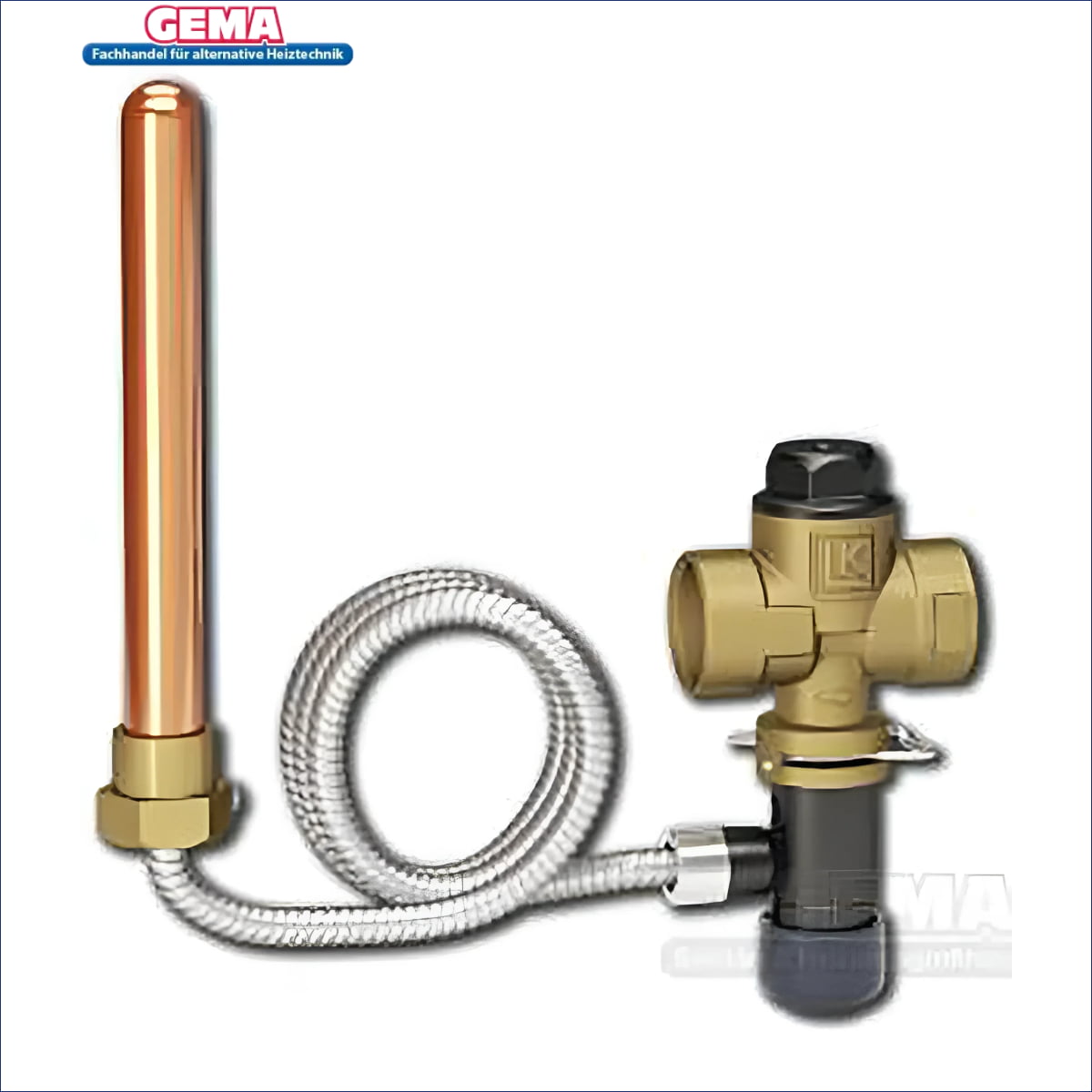 Kupferrohrradiatorventil mit flexibler Schlauch für thermische Ablaufsicherung, CW617N
