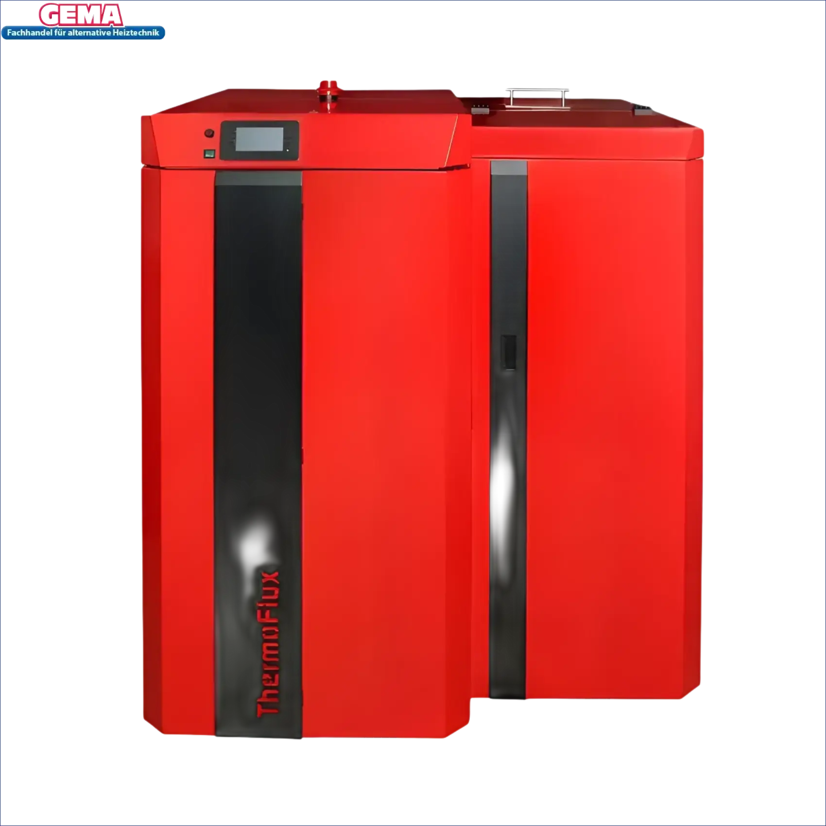 Thermoflux PID Kombi 35 kW mit rotem Heizsystem und schwarzen Akzenten für optimale große brennkammer