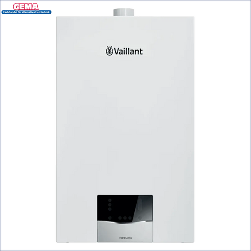 Weißer Vaillant Gastherme mit Speicher und Regelung für effiziente Heiztechnik