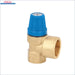Brass valve with blue knob for precise control of water pressure, ideal for plumbing and heating applications.